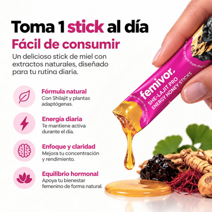 Femivor™ – Sticks de Miel & Shilajit para Mujer