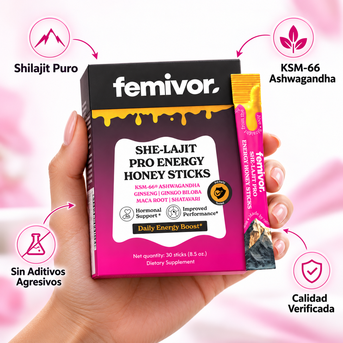 Femivor™ – Sticks de Miel & Shilajit para Mujer